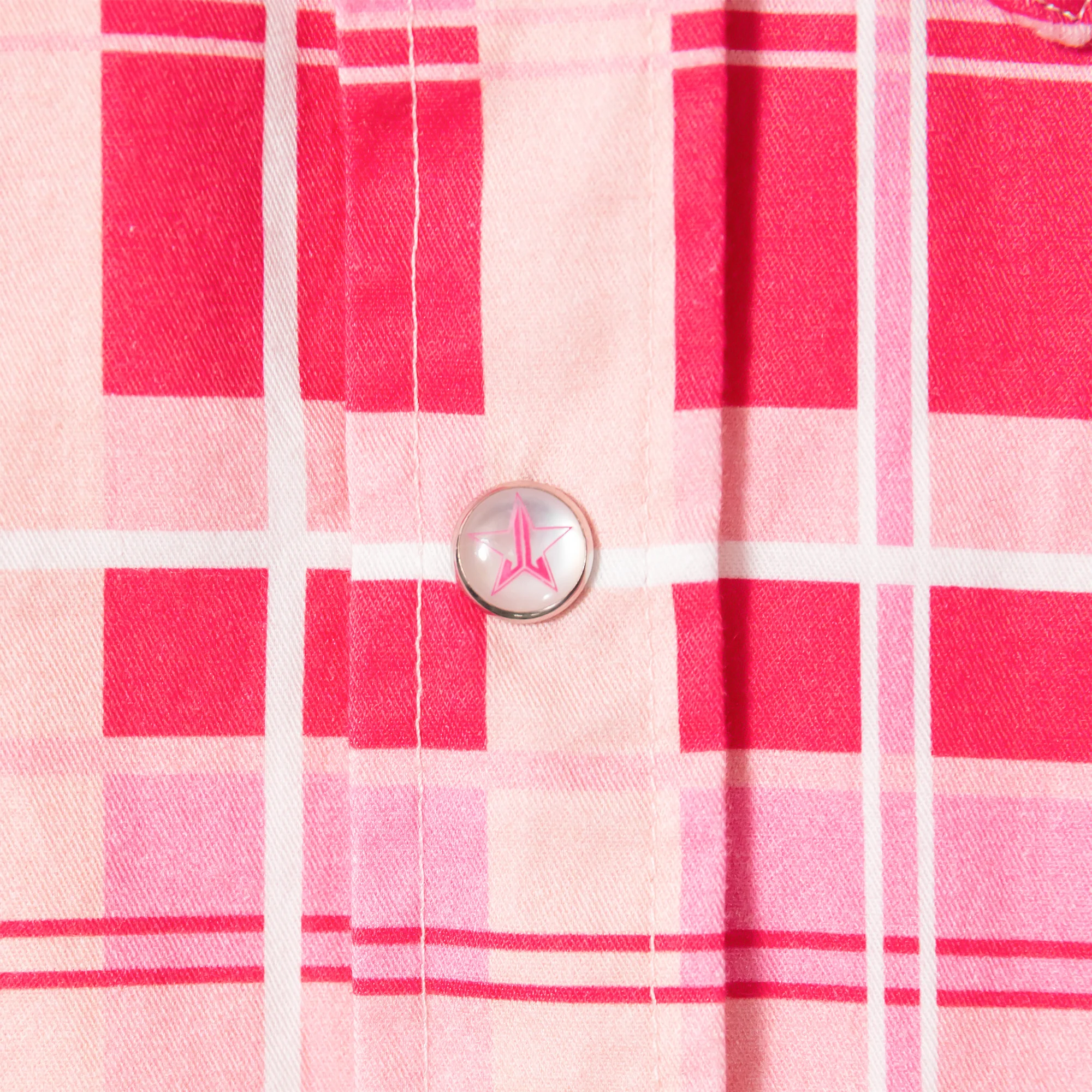 Pink Plaid Western Shirt with Snap Buttons - Image 3